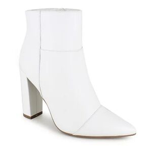 XOXO Women's Leather White Fedela Ankle Booties Size 10M